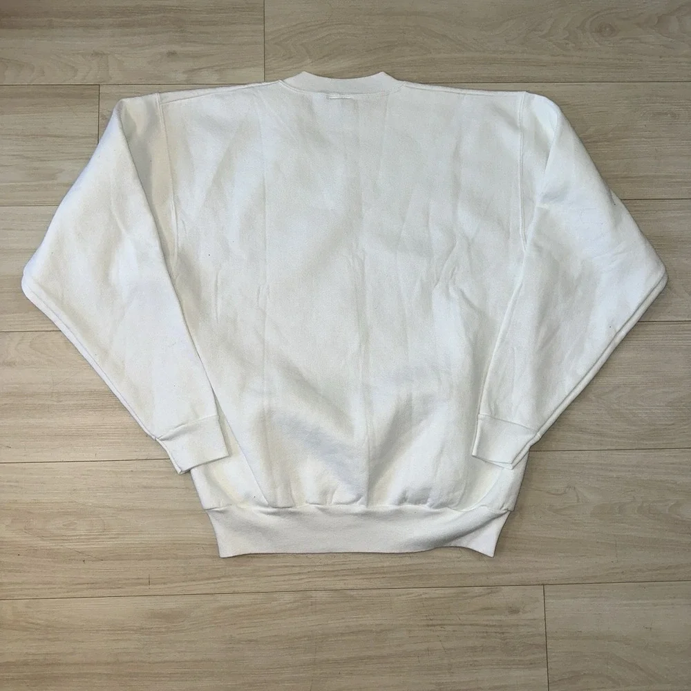 Vtg Marco Island Florida USA Crewneck‎ Sweater XL Graphic White Palm Tree Tropic